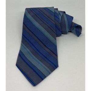 Missoni Cravatte Mens 100% Silk Necktie Multi-Striped Blue Shades Mens Tie